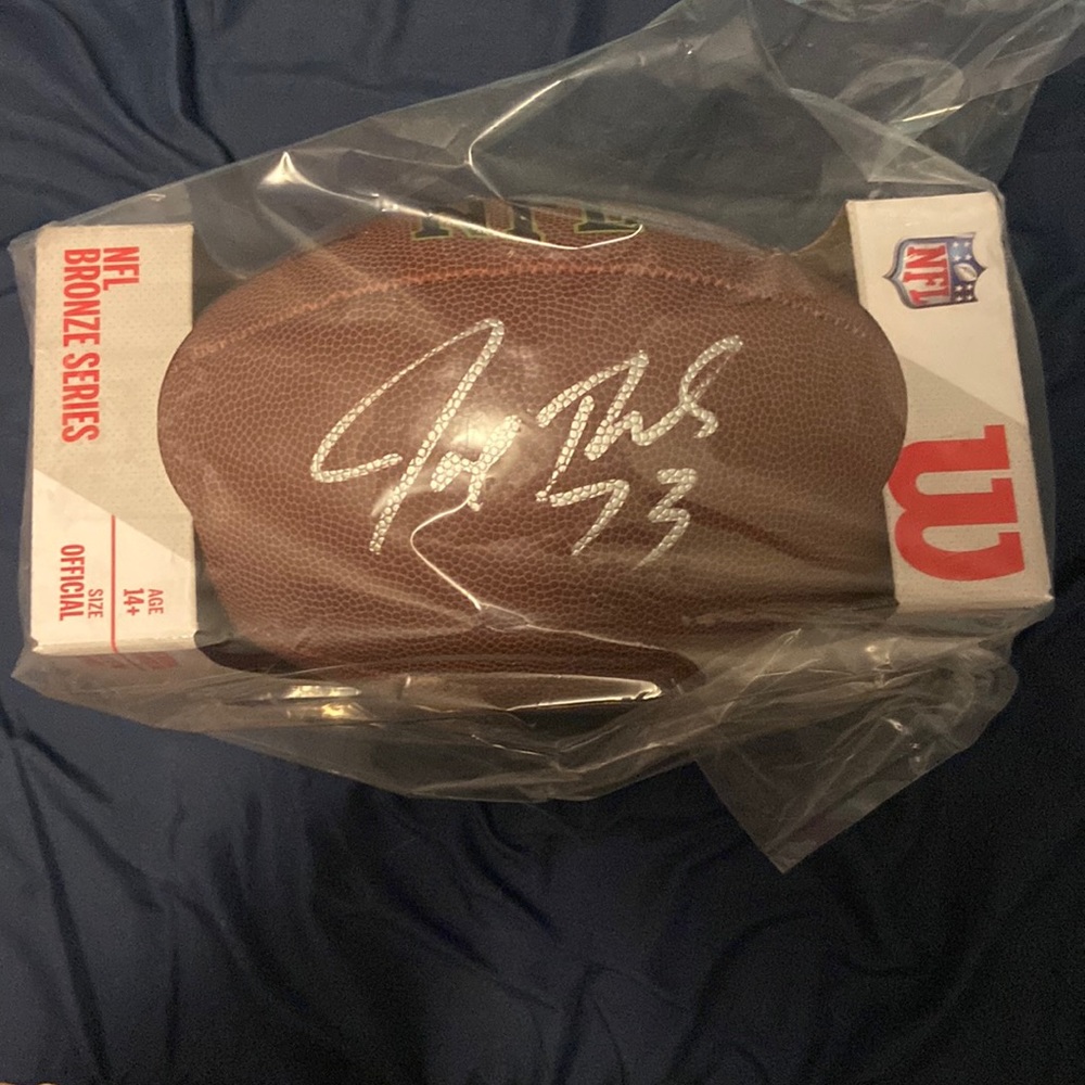 Joe Thomas Autographed NFL Bronze Series Wilson Football NWT HOF